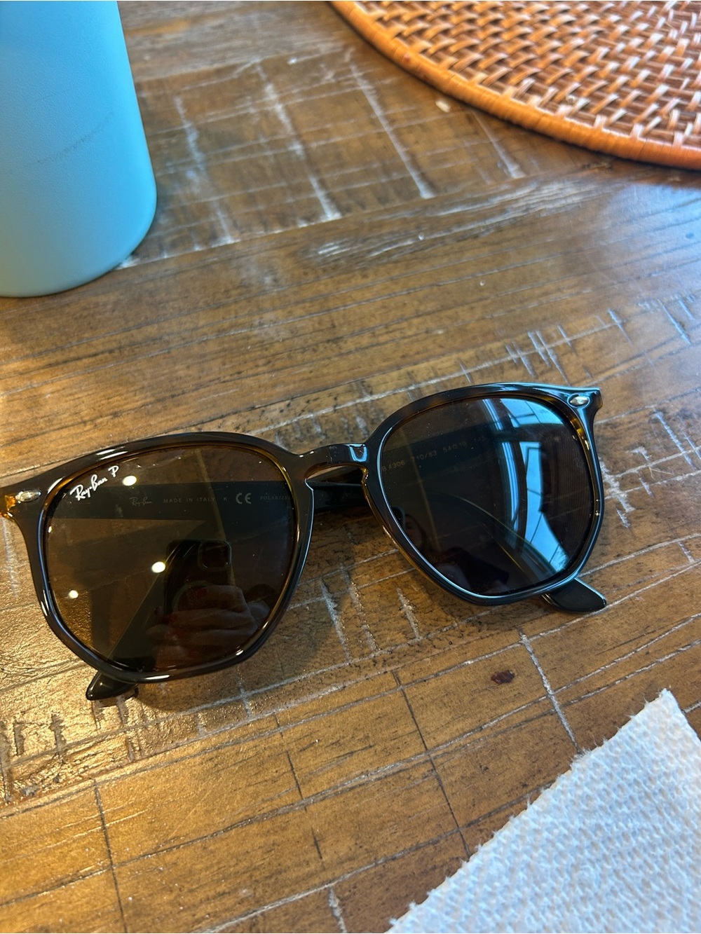 Ray-Ban Brown Tortoise Frame Sunglasses with Dark Lenses
